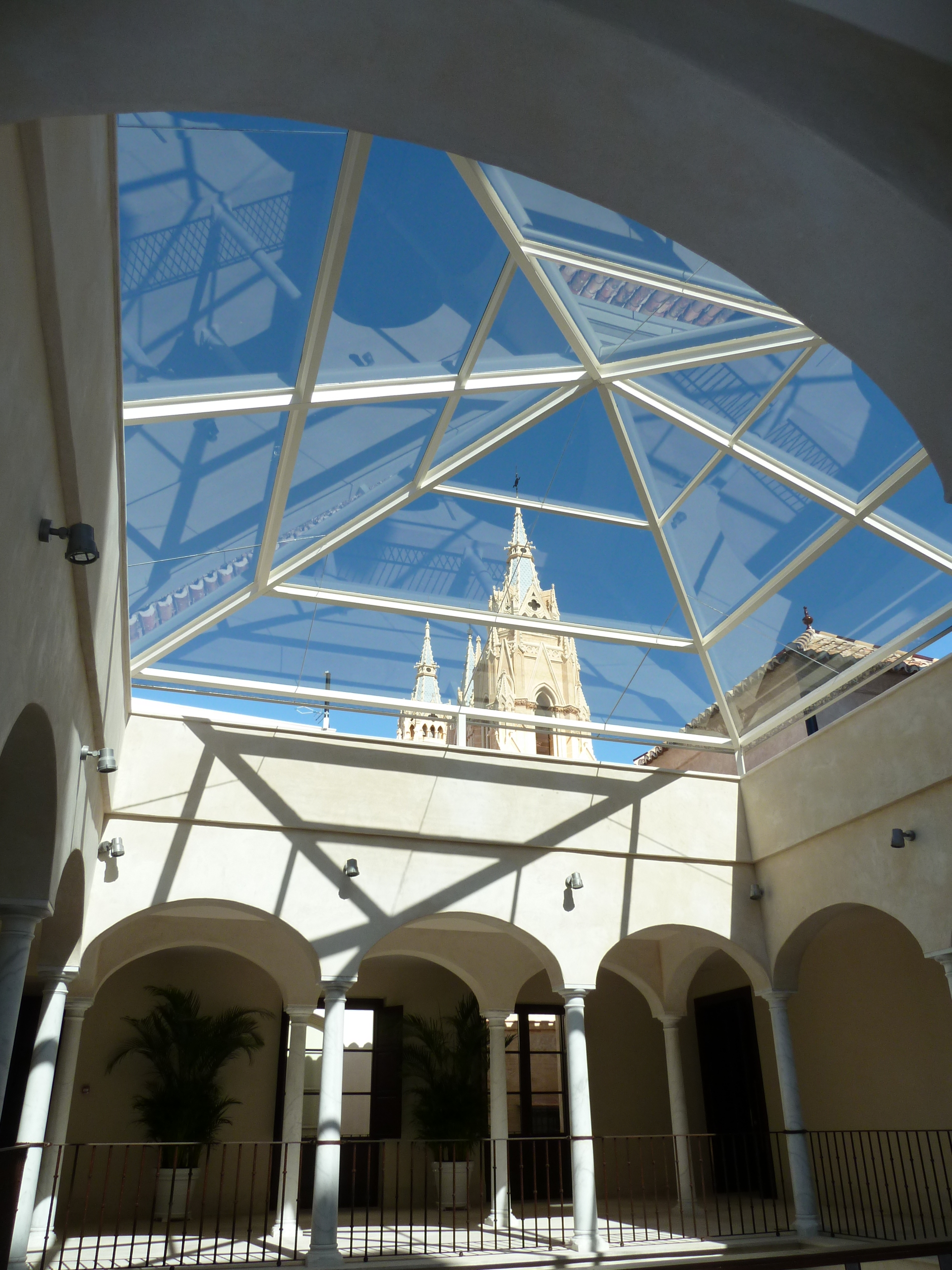 MuseoCarmenThyssen_Malaga_patio view to Church_sacred_heart